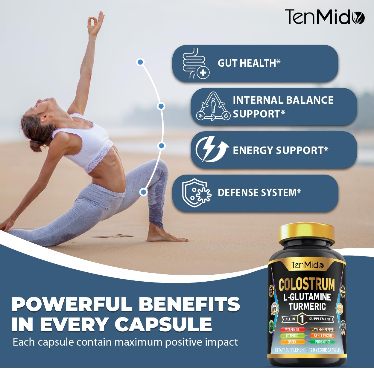 Tenmido Colostrum Supplement Capsule, 120 Capsules