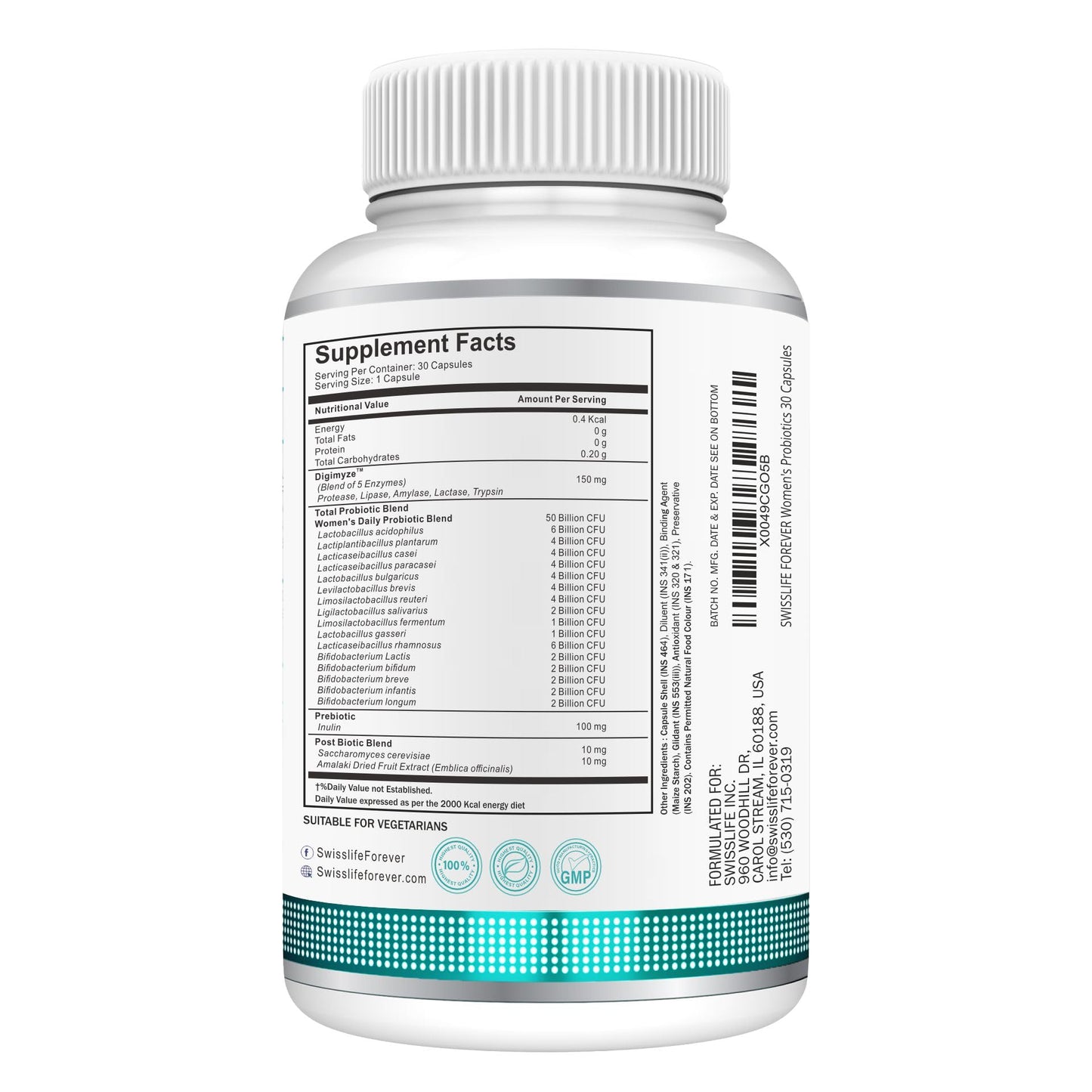 SWISSLIFE FOREVER Women’s Probiotics Capsule 30 Count