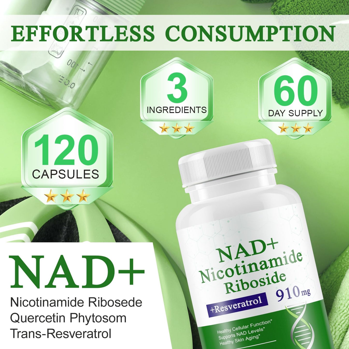 A r b c r n Nicotinamide Riboside Resveratrol 910mg Capsule, 240 Count
