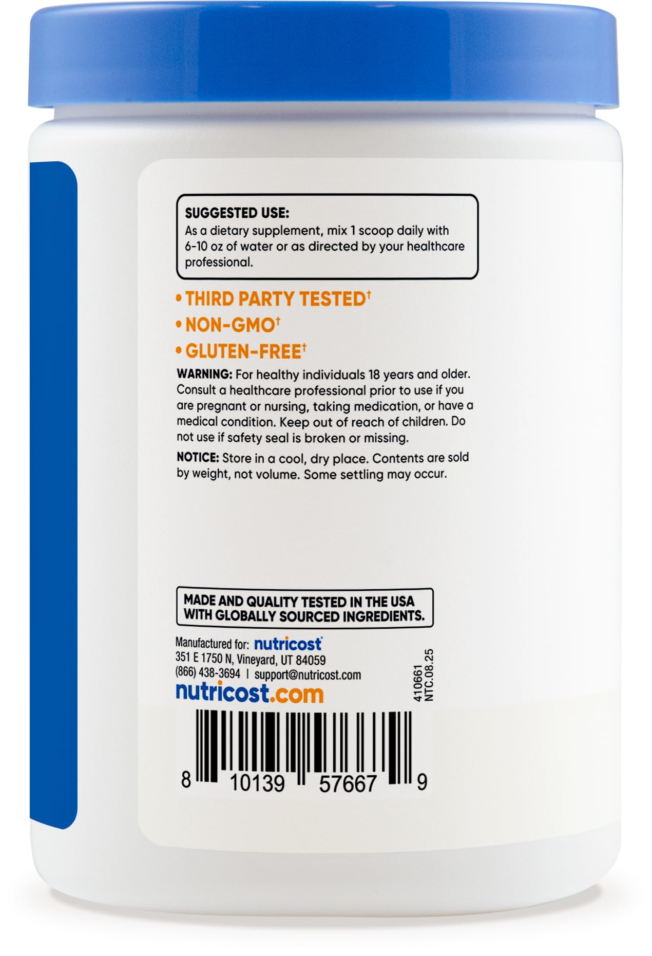 Nutricost NAC + Glycine Powder 8.9 Ounce (Pack of 1)