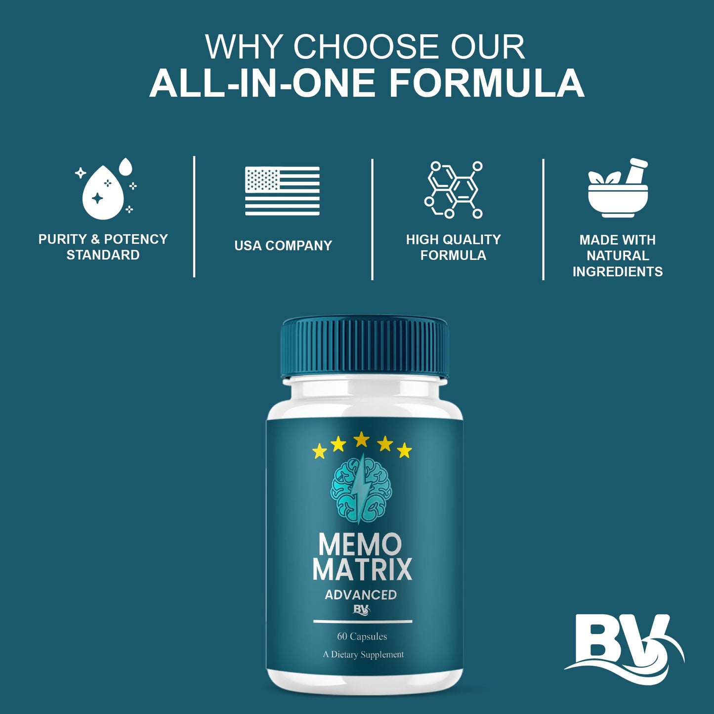 BLUE VIBE Memo Matrix Capsules MemoMatrix Premium Supplement, 180 Capsules