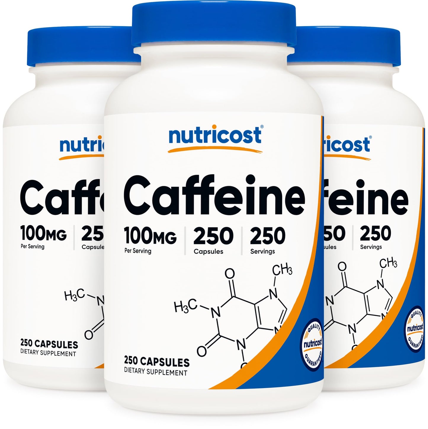 Nutricost Caffeine Pills 100mg Per Serving Capsules, 3 Bottles