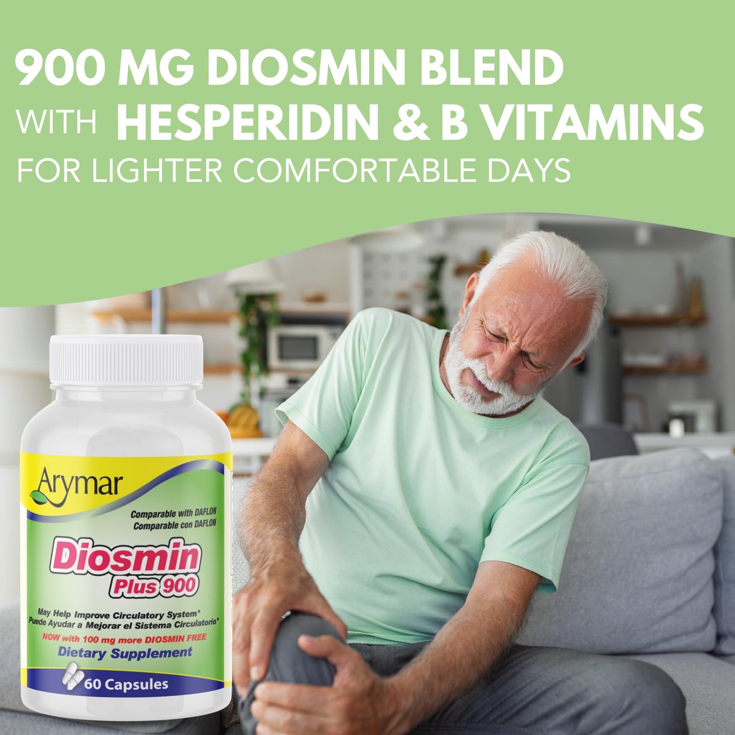 Arymar Diosmin Plus 900mg – Circulation & Vein Support Capsules 240