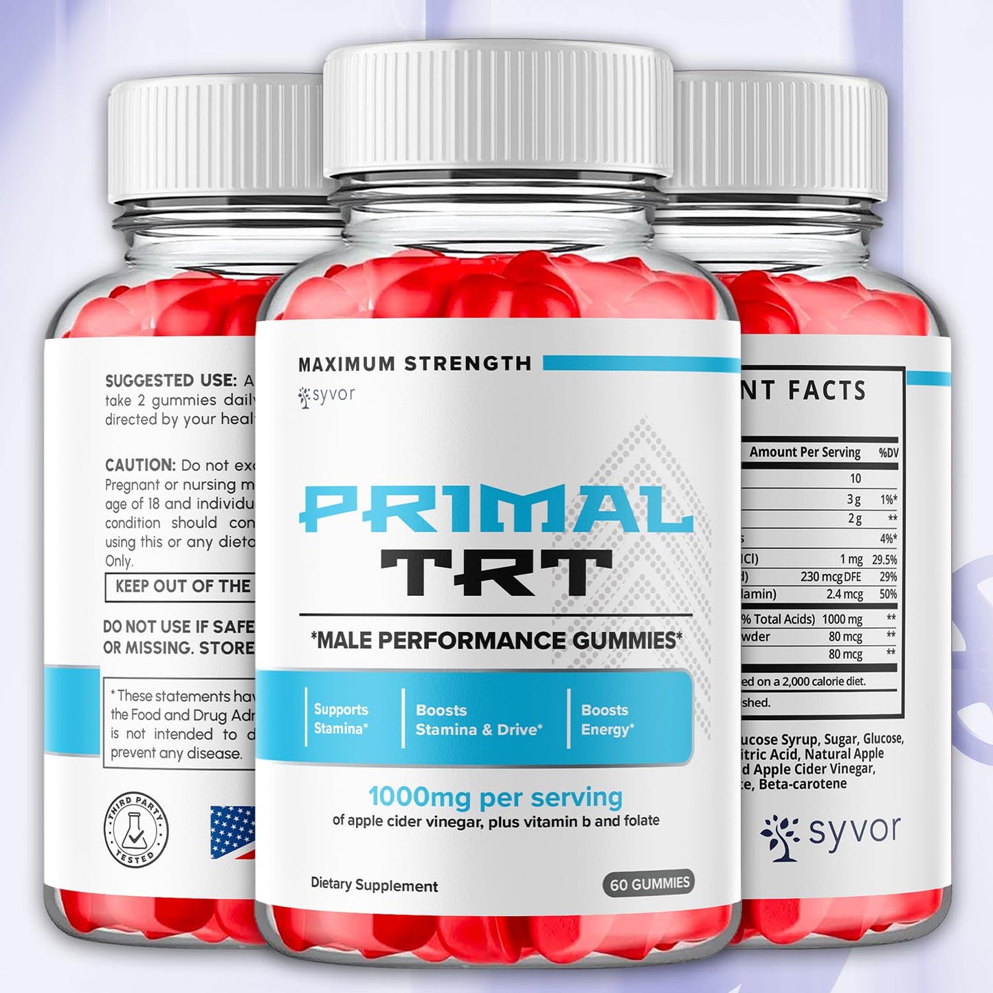 Syvor Primal TRT XL Gummies, 120 Gummies