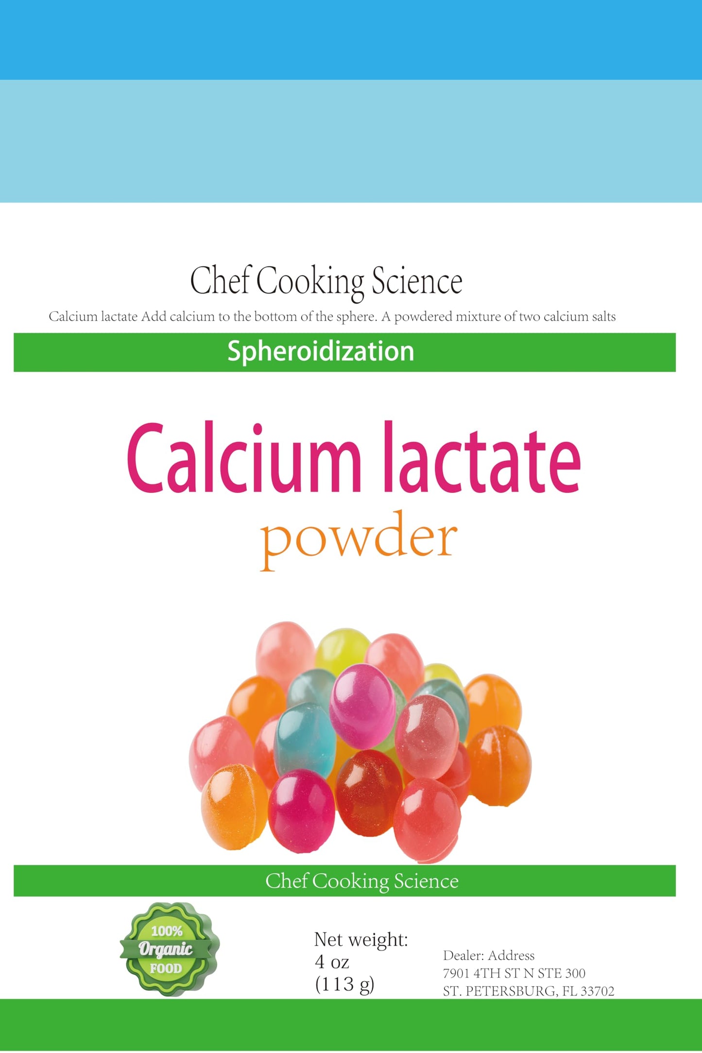 LEIMENGCHEF Pure Calcium Lactate Powder 4 oz