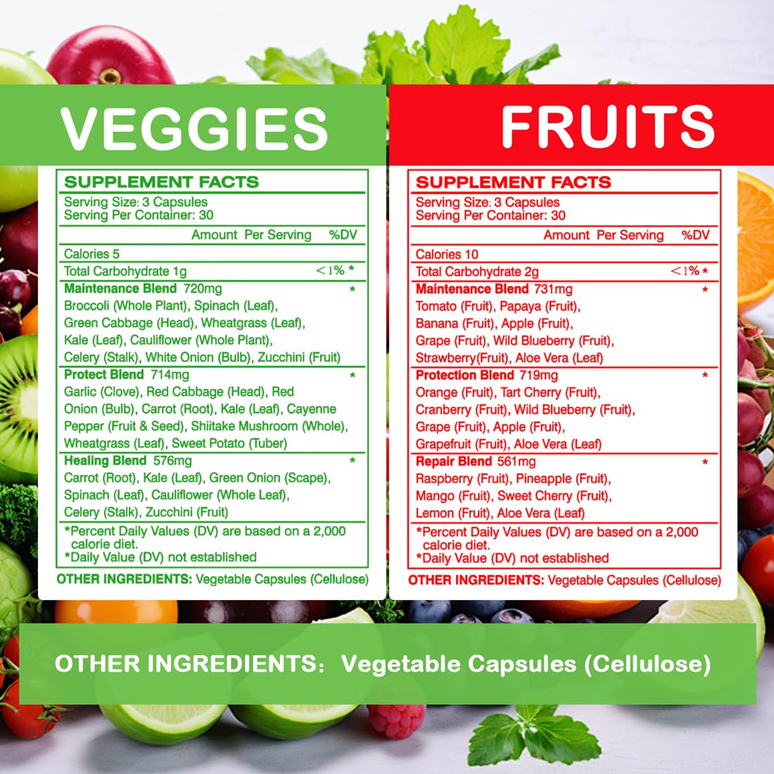 Vespecial Fruit and Veggies Supplement Capsule, 180 Capsules