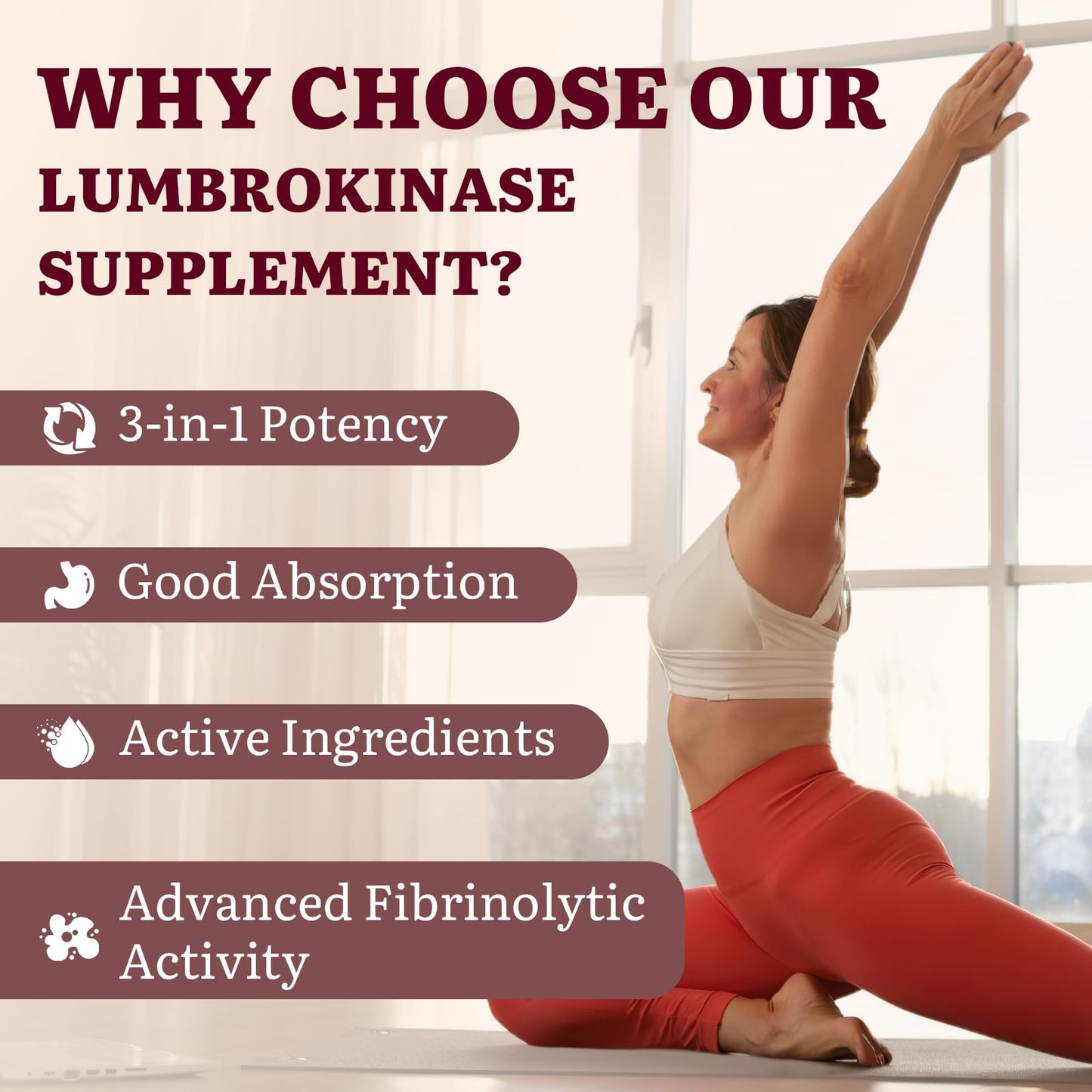 Yasumako Lumbrokinase 100mg (Max Activity 1,000,000 LKU) 120 Capsules