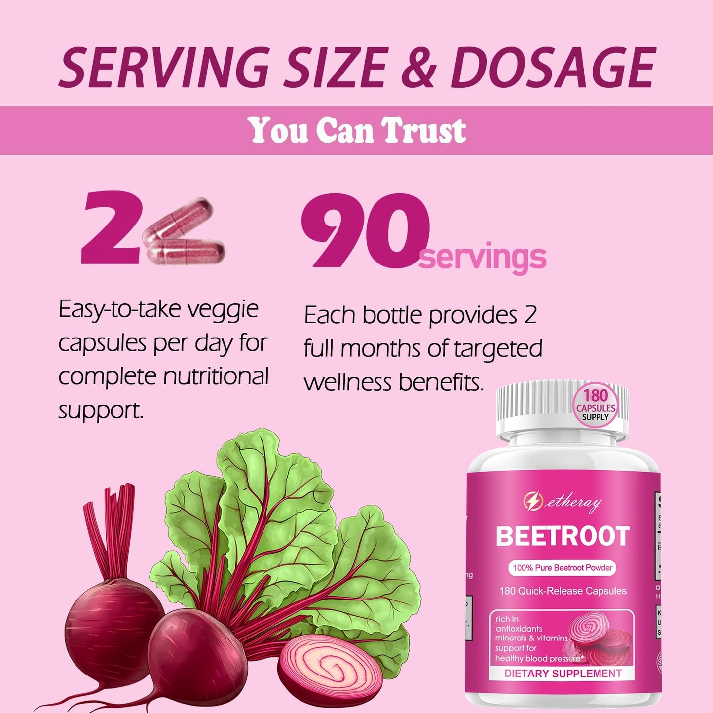 etheray Beet Root Capsules 180 Capsules