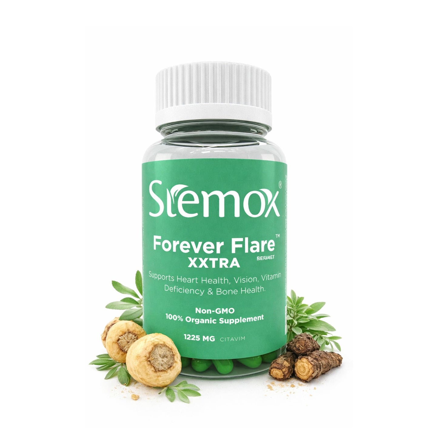 Stemox Forever Flare Xxtra – Advanced Antioxidant for Vision, Energy & Immune Support – with Calcium, Magnesium, Potassium & Phosphorus for Bone & Wellness Balance – 60 Capsules
