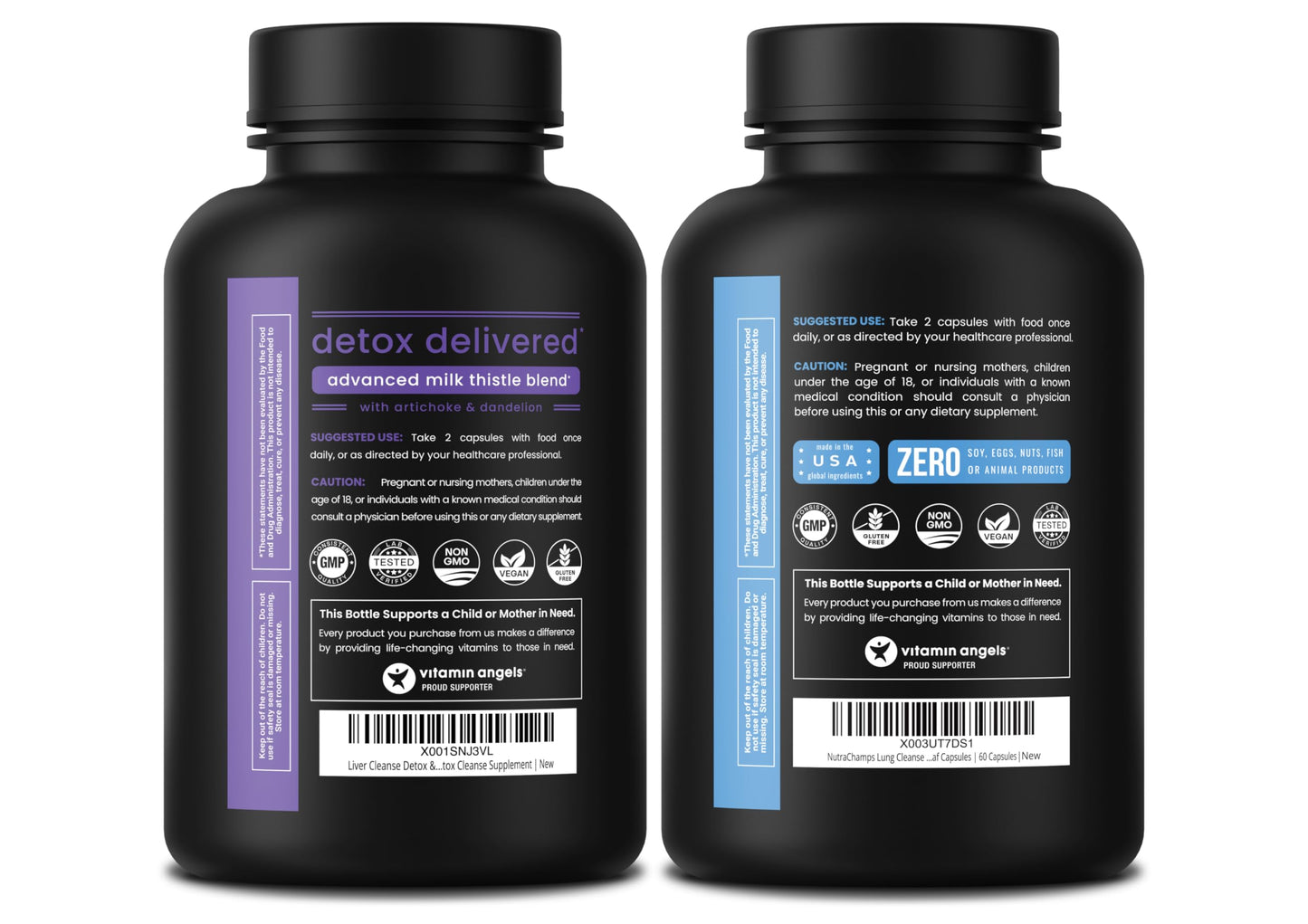 NutraChamps Liver Cleanse and Lung Cleanse Capsules, 2-Pack Bundle