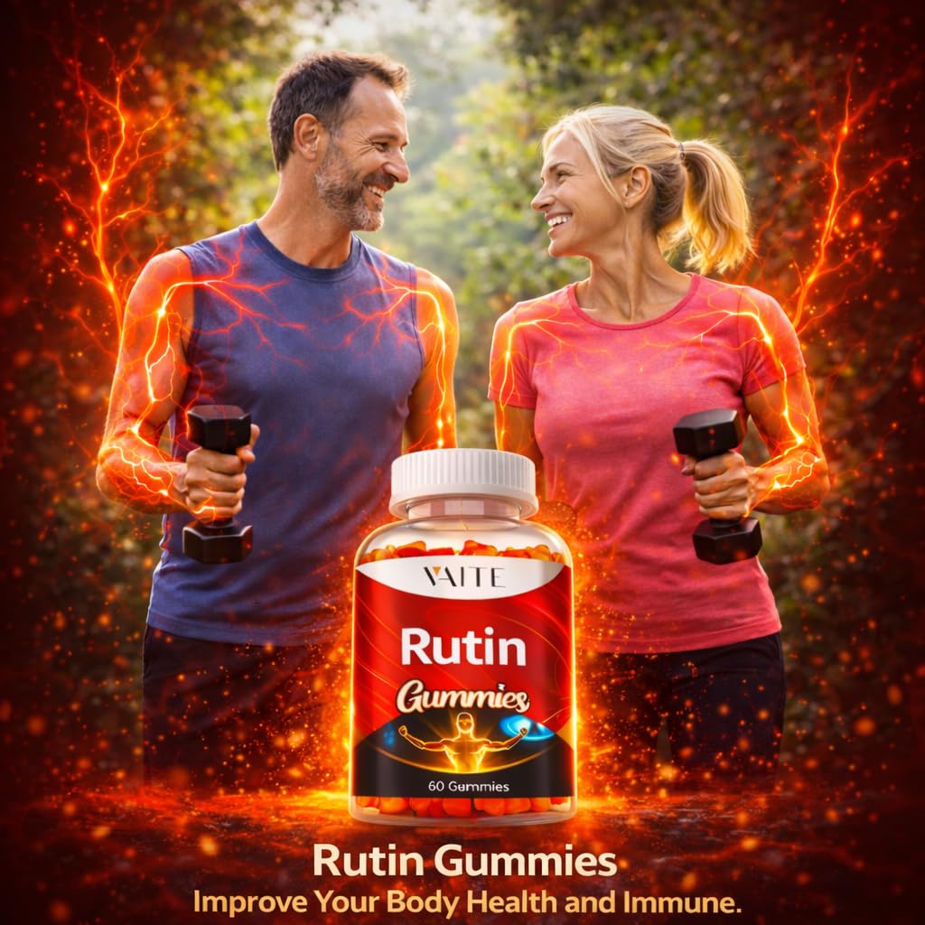 VAITE Rutin 500mg Gummy Supplement with Sophora Japonica Extract and Bioflavonoids, 60 Vegan Gummies