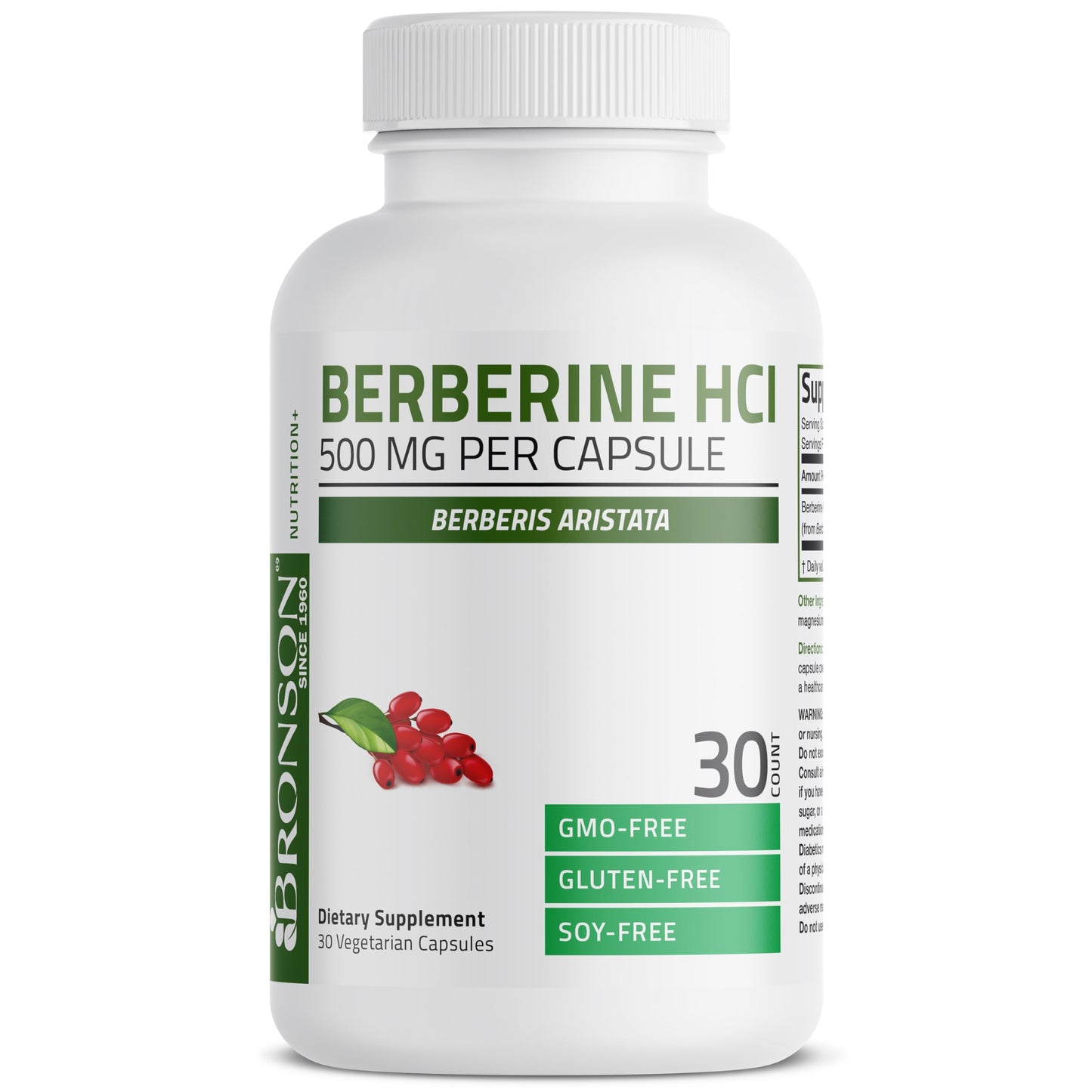 Bronson Berberine HCl 500 mg Capsule, 30 Count