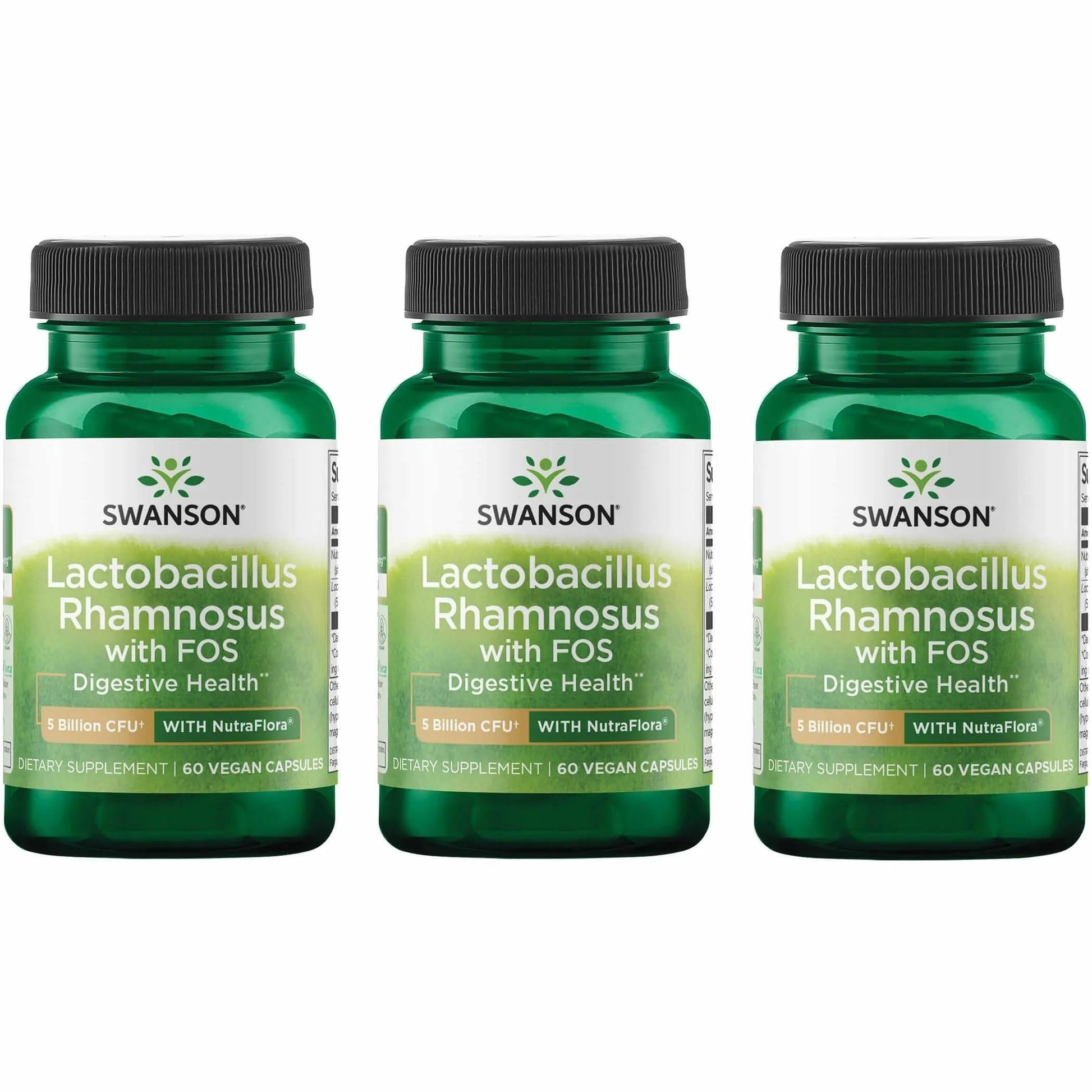 Swanson Lactobacillus rhamnosus with FOS Probiotic, 5 Billion CFU, Veggie Caps, 180 Count
