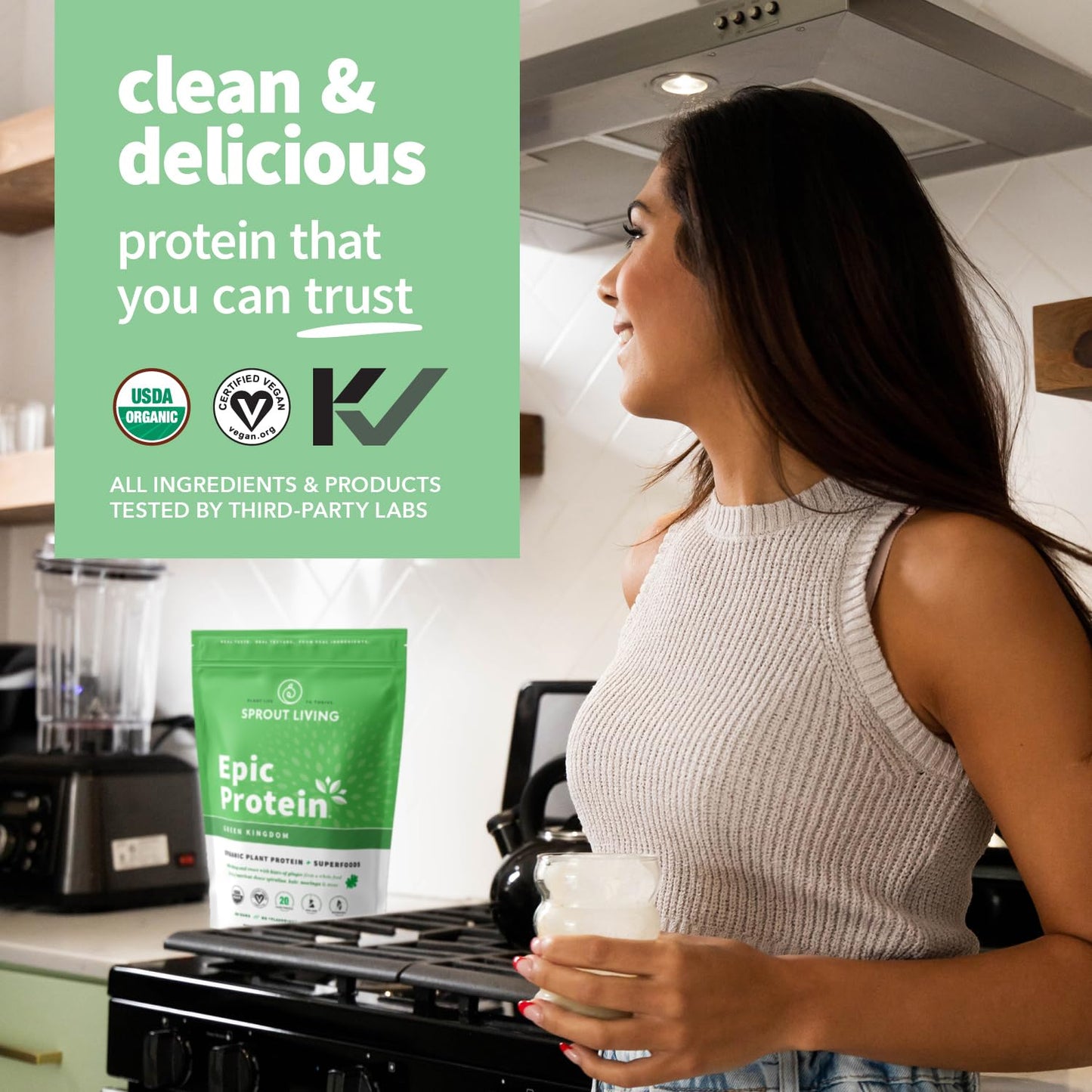 Sprout Living Epic Protein Powder Green Kingdom, 16 Servings