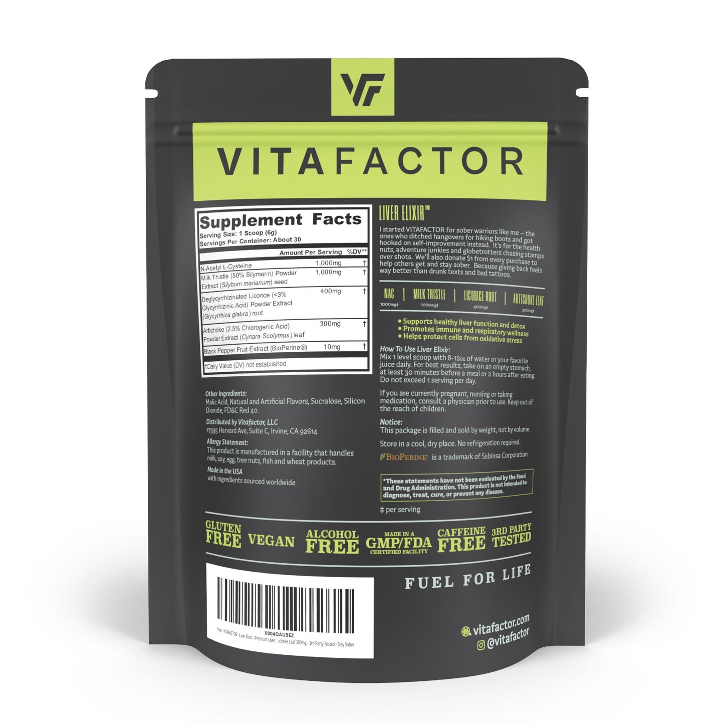 VITAFACTOR Liver Elixir Premium Liver Cleanse Detox & Repair Powder 6.35