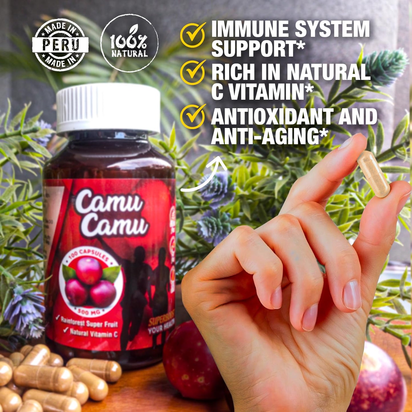 Sikyriah Camu Camu 1000mg Capsules, 100 Count
