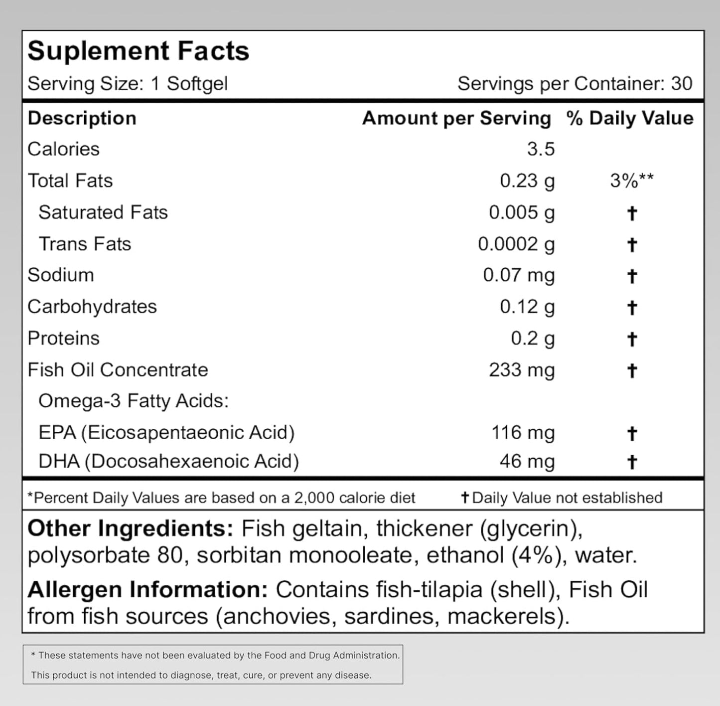 Granagard Nano Omega 3 Softgels, High Potency EPA DHA, No Aftertaste, Easy to Swallow, 60 Count