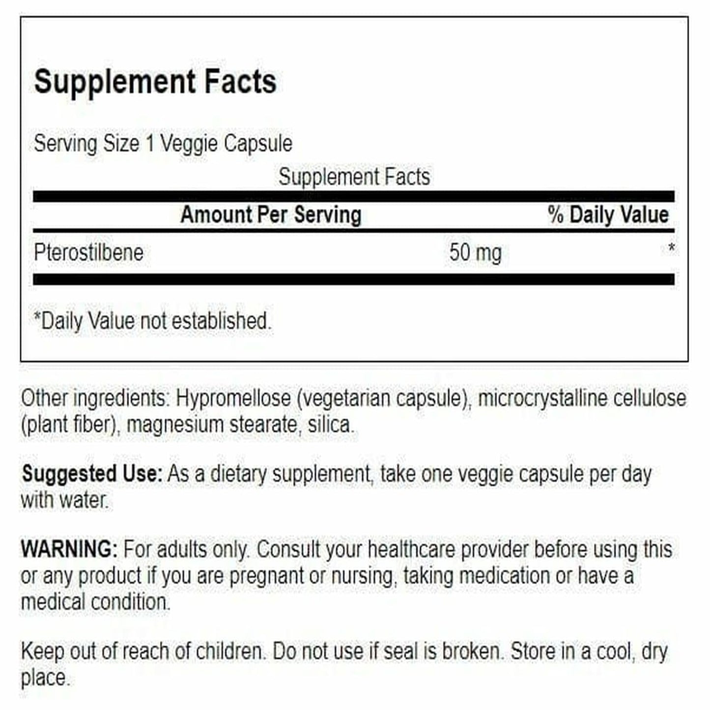 Swanson Ultra Pterostilbene 50 mg Veg Caps, 30 Count
