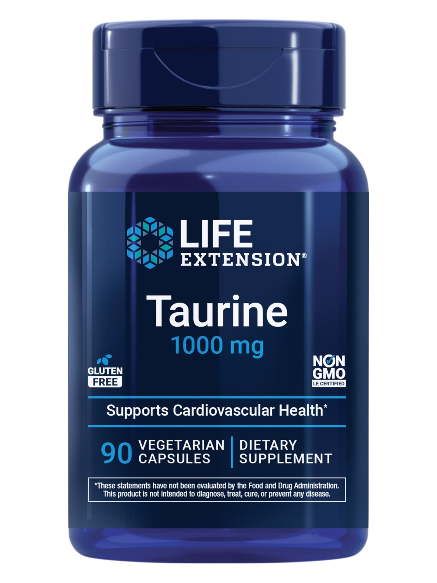 Life Extension Taurine Pure Taurine Amino Acid Supplement, 90 Capsules