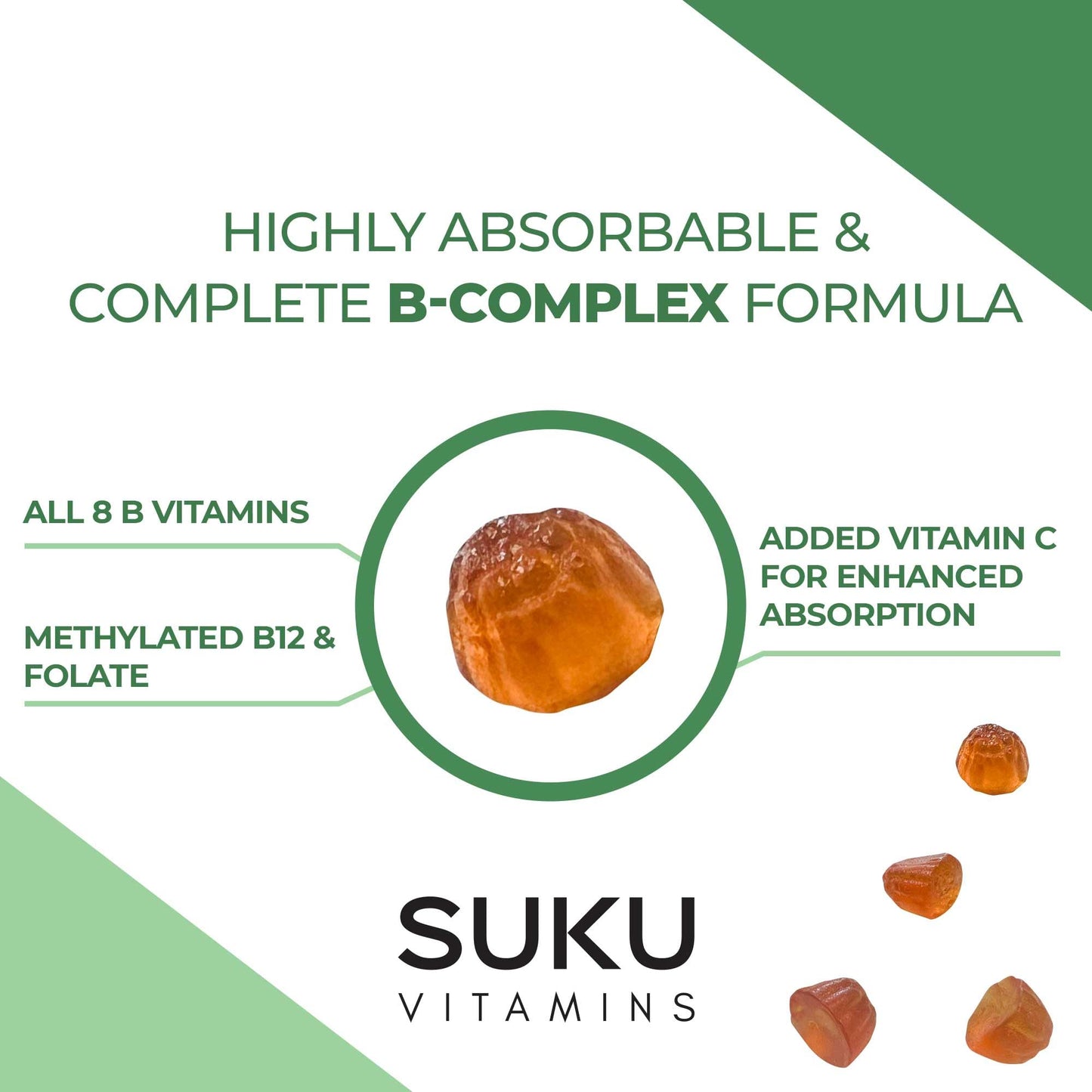 SUKU Vitamin B Complex Gummies with Vitamin C 50 Gummies