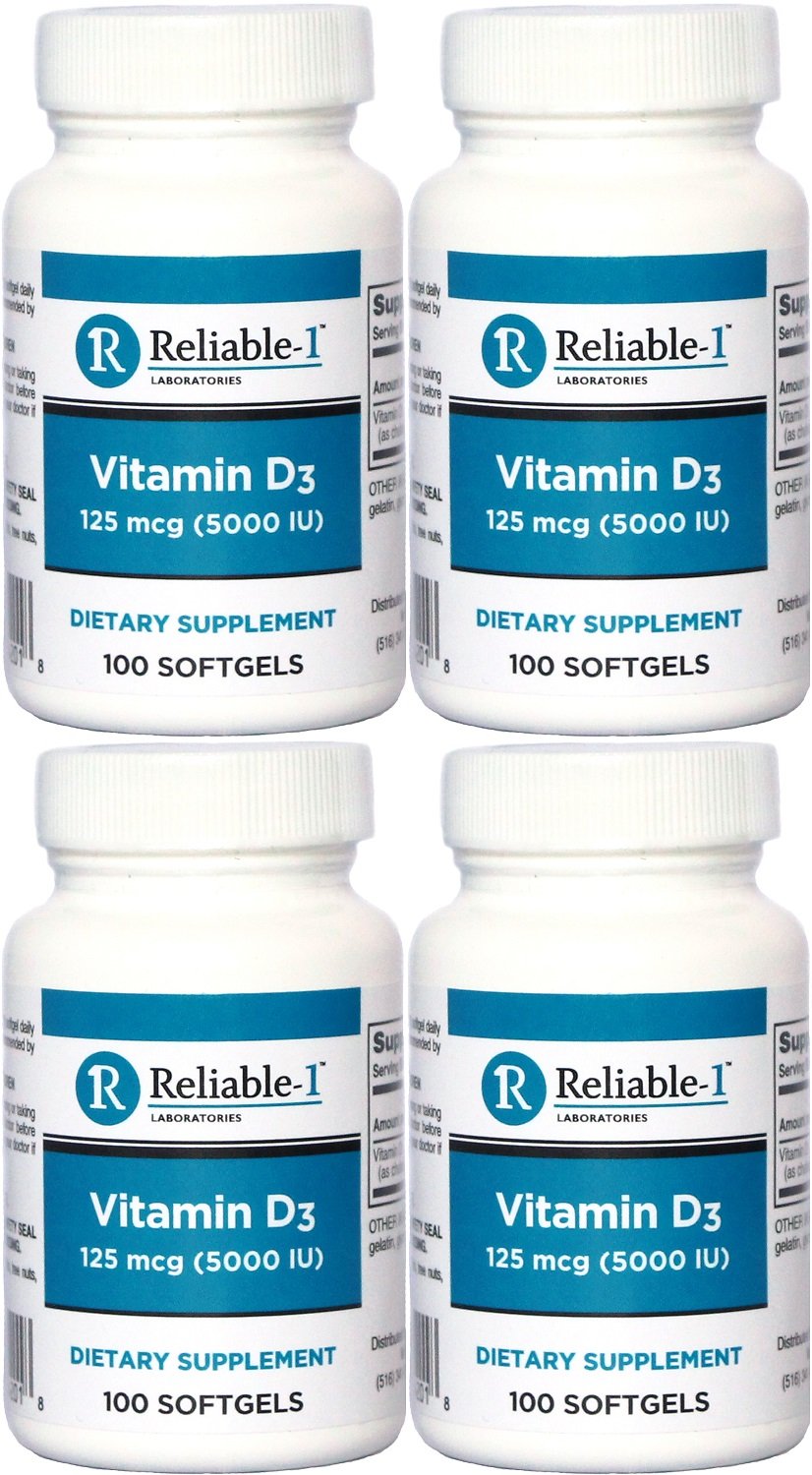 Reliable-1 Laboratories Vitamin D3 High Potency 5000 IU 400 Softgels
