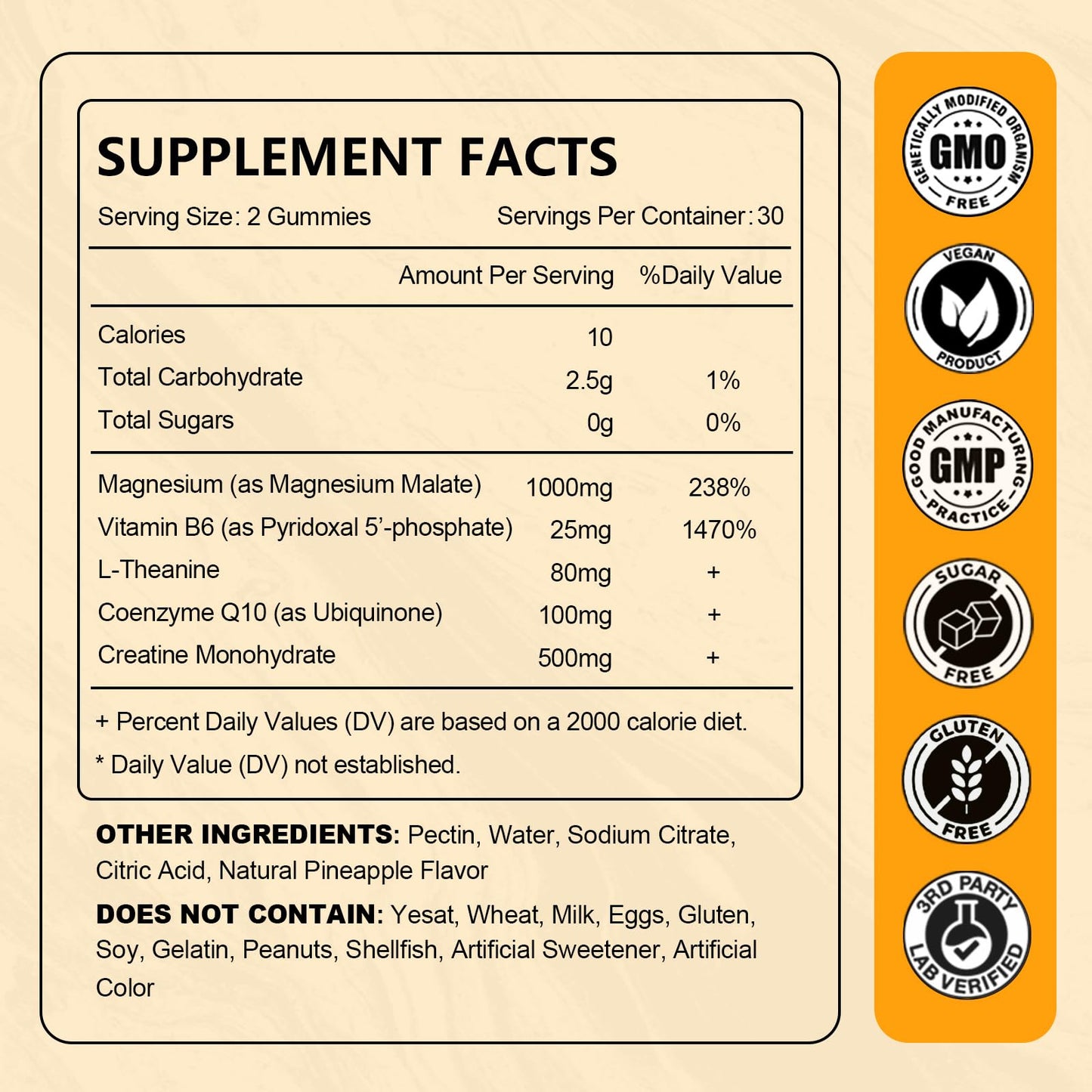 JOVITHEA Magnesium Malate Gummies 1000mg, 60 Count