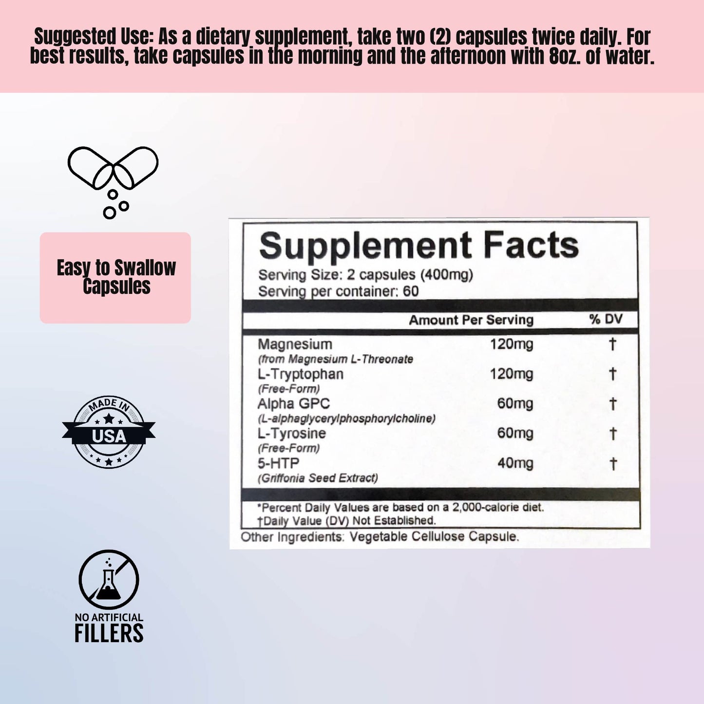 Herbs SRA Mental Support Supplement Capsules 120 Count