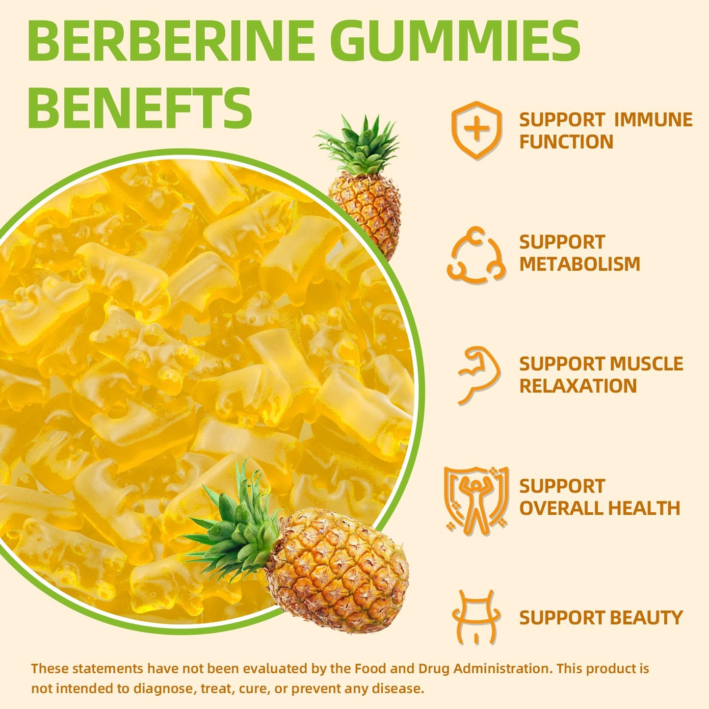 GrnLife Berberine with Ceylon Cinnamon High Potency Berberine HCL Supplement Gummies, 60 Count