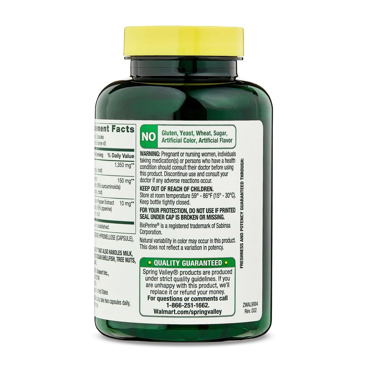 Generic Turmeric Curcumin Supplement Ultra Strength 1500 mg Capsules 90 Count
