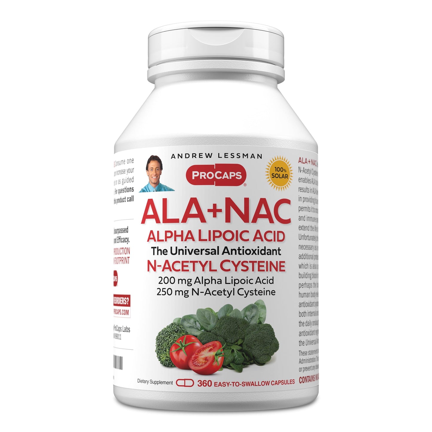 Andrew Lessman ALA + NAC Alpha Lipoic Acid with N-Acetyl-Cysteine Capsules, 360 Capsules