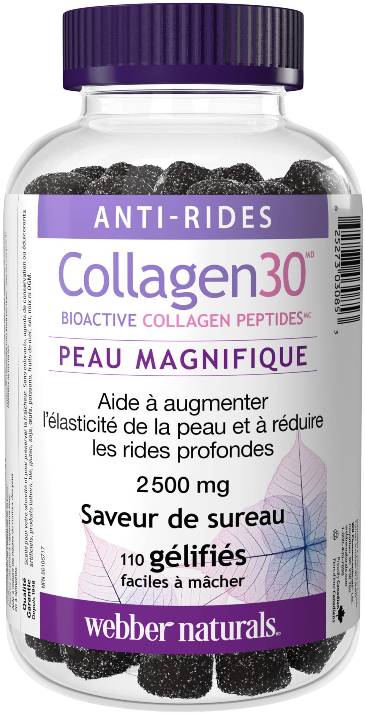 Webber Naturals Collagen30 Anti-Wrinkle Bioactive Collagen Peptides Gummies 110