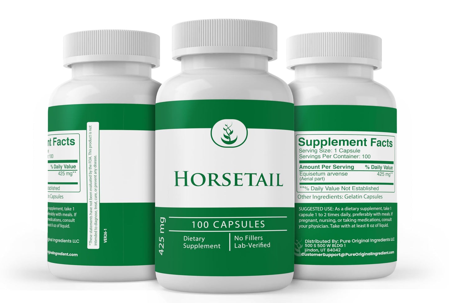 Pure Original Ingredients Horsetail Capsules, 100 Count