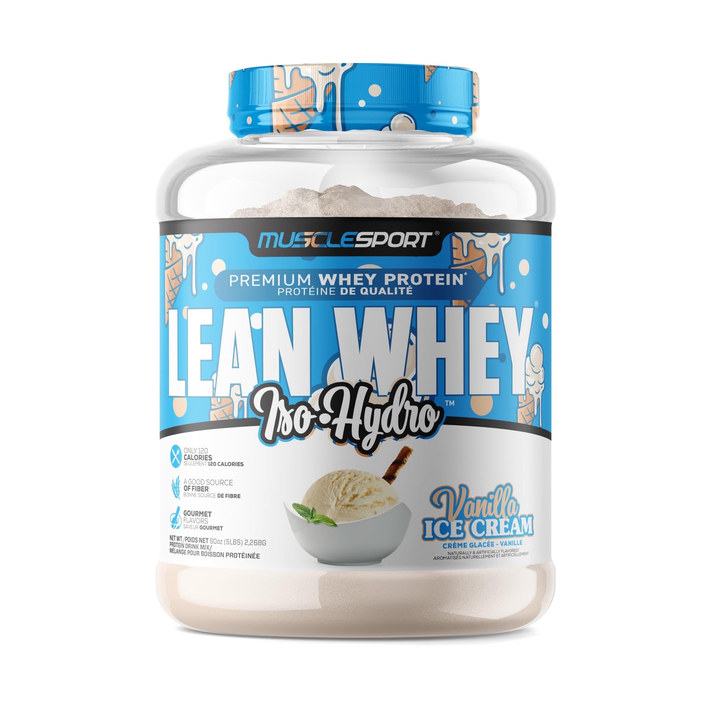 Musclesport Lean Whey Revolution Protein Powder Vanilla Ice Cream - 80 Scoops
