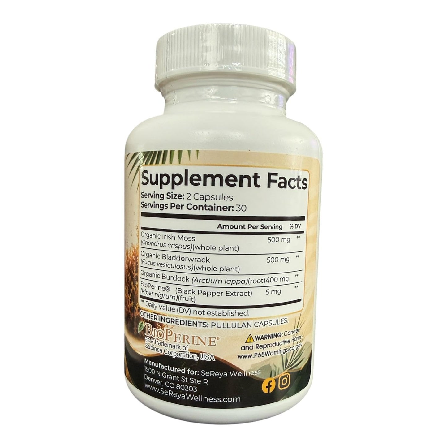 SeReya Sea Moss Capsule 60 Count