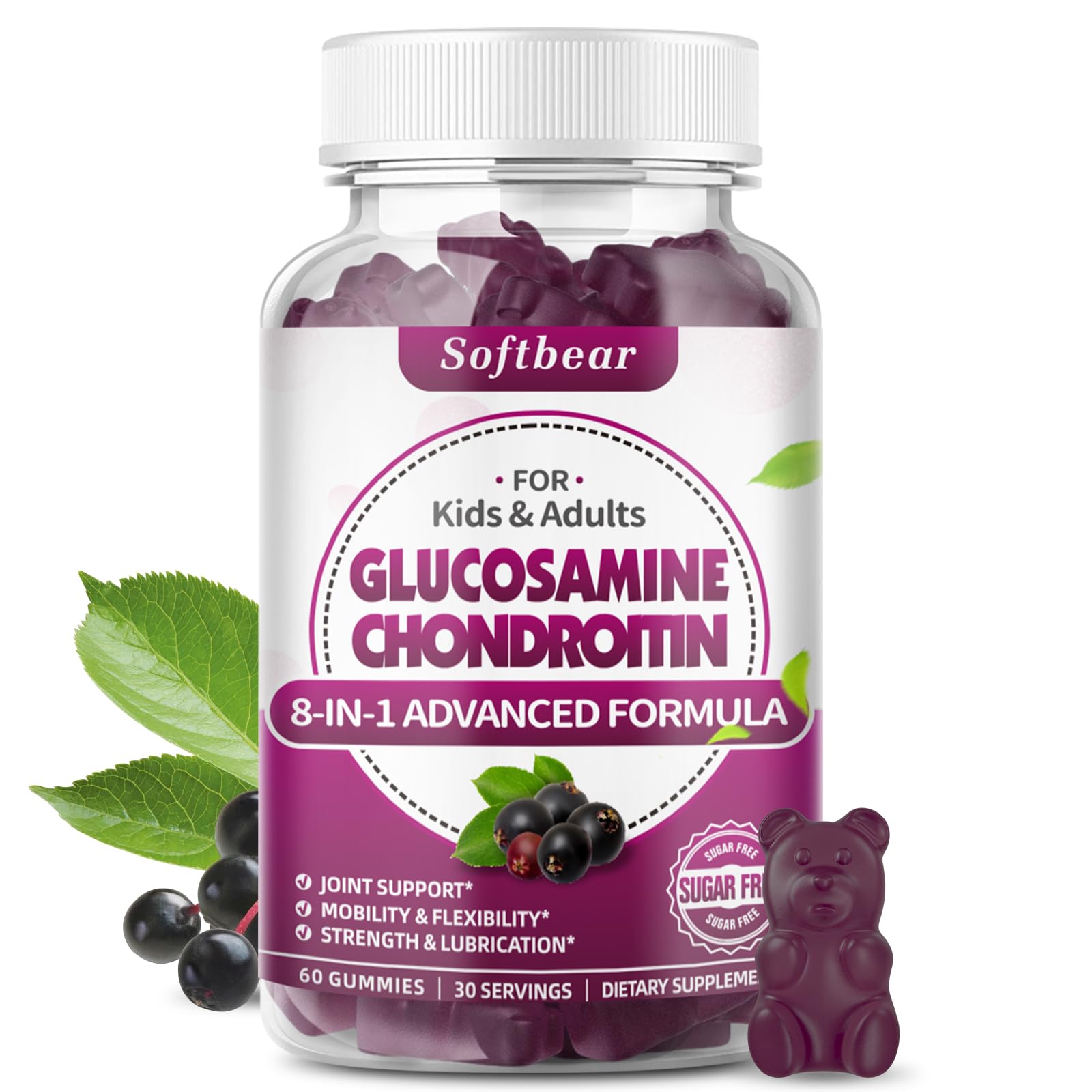 softbear Glucosamine Chondroitin Gummies 60 Count