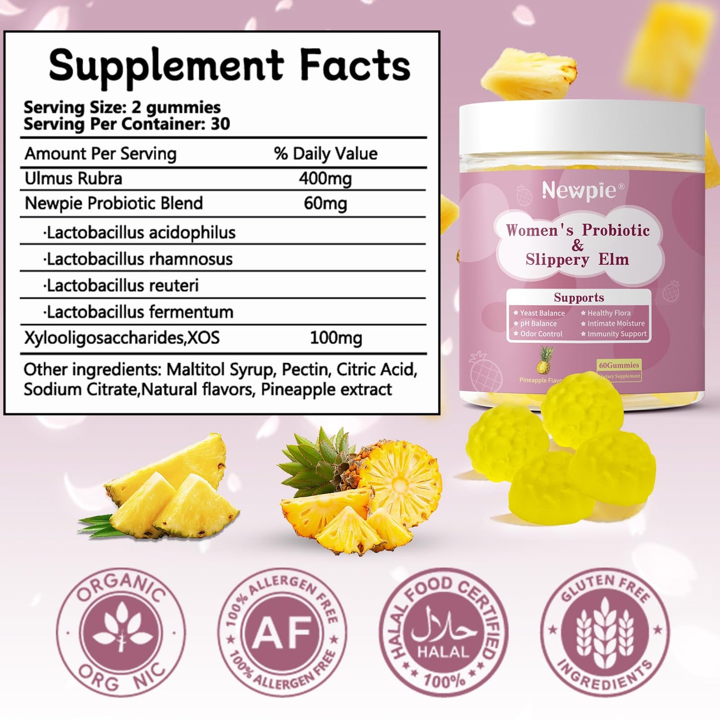 Blltzzz Her Juicy Women's Probiotic Gummies, 60 Count