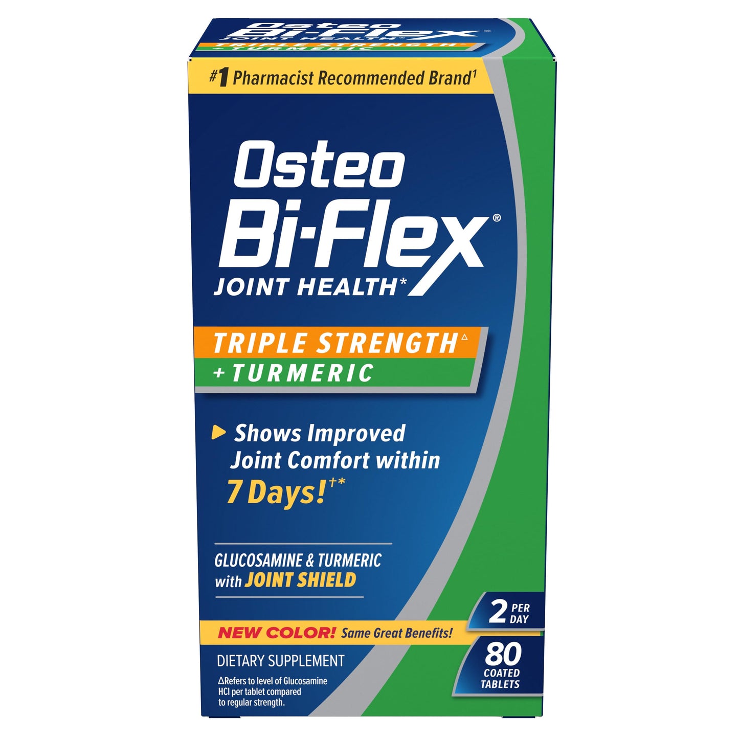 Osteo Bi-Flex Triple Strength Glucosamine Supplement with Turmeric Extract Tablets, 80 Count