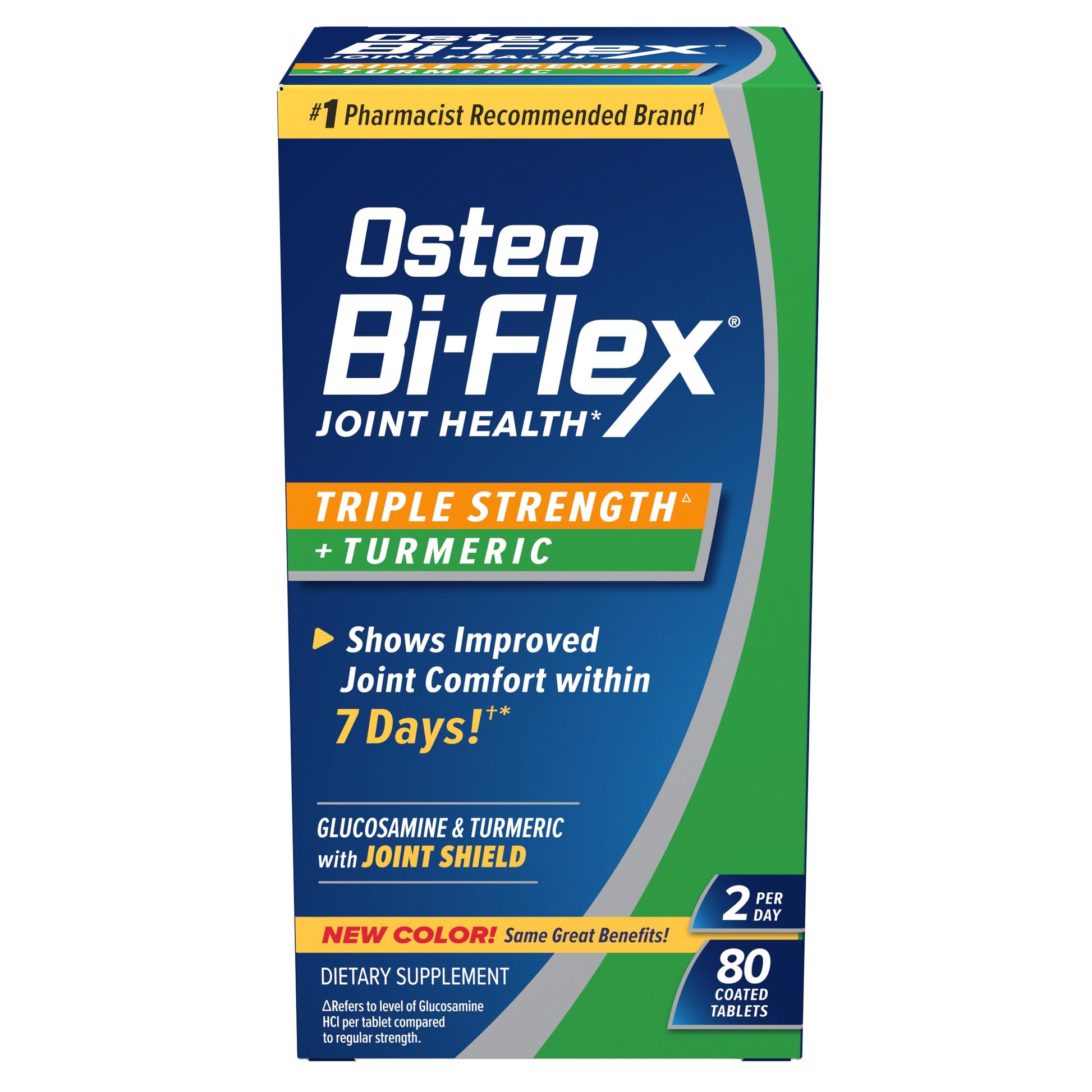 Osteo Bi-Flex Triple Strength Glucosamine Supplement with Turmeric Extract Tablets, 80 Count
