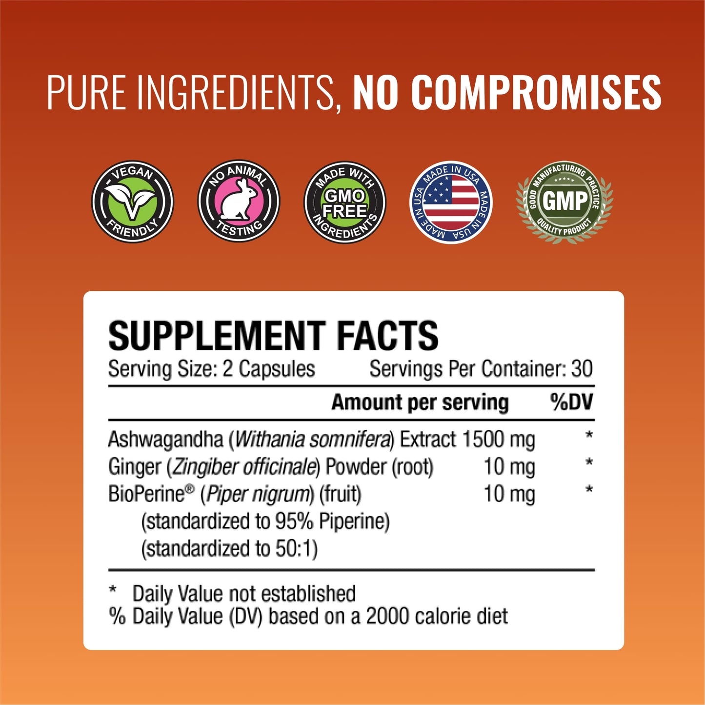 Approved Science Ashwagandha 1500mg Capsule with Bioperine and Ginger (360 Capsules)