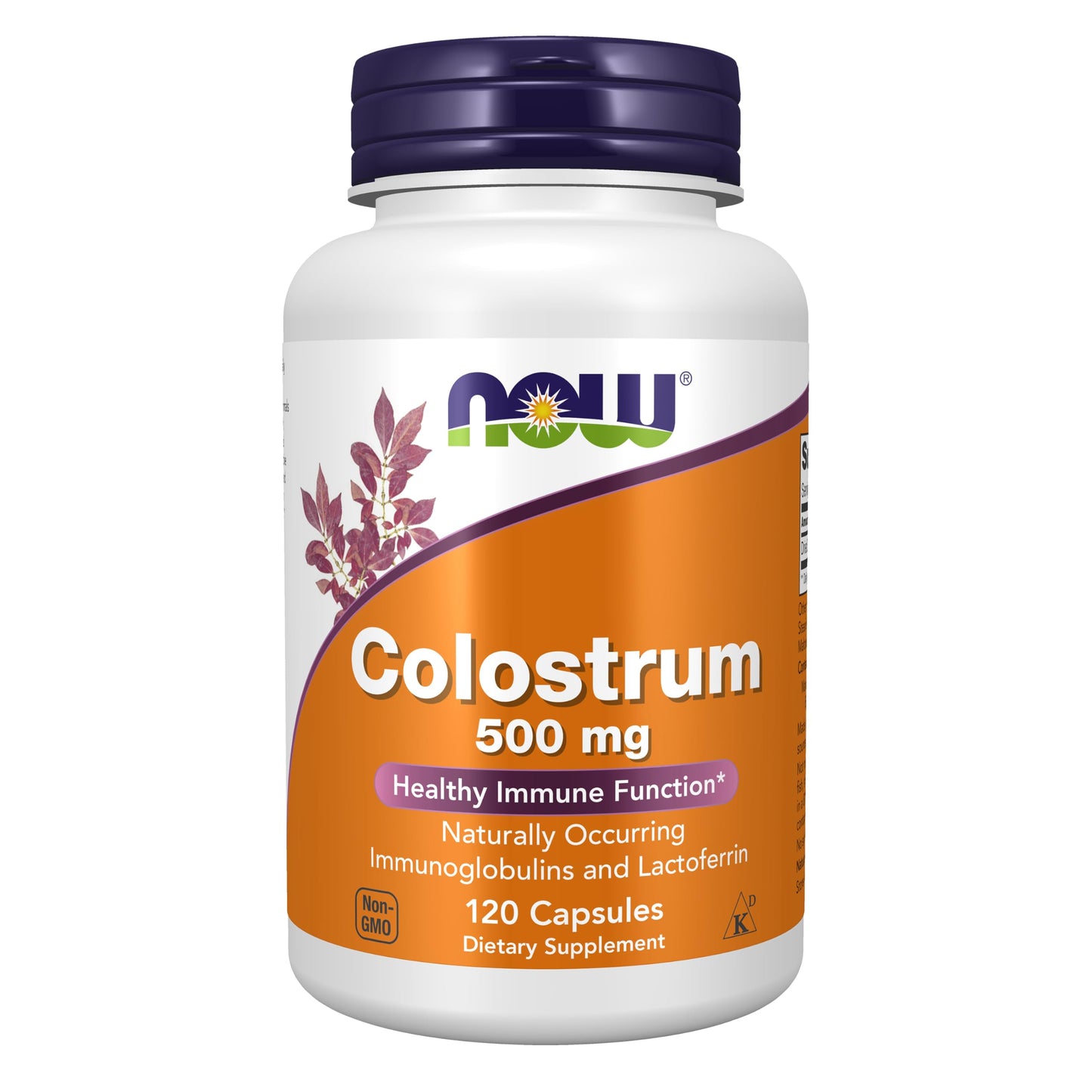 NOW Foods Colostrum 500 mg, Naturally occurring Immunoglobulins and Lactoferrin, Veg Capsules 120