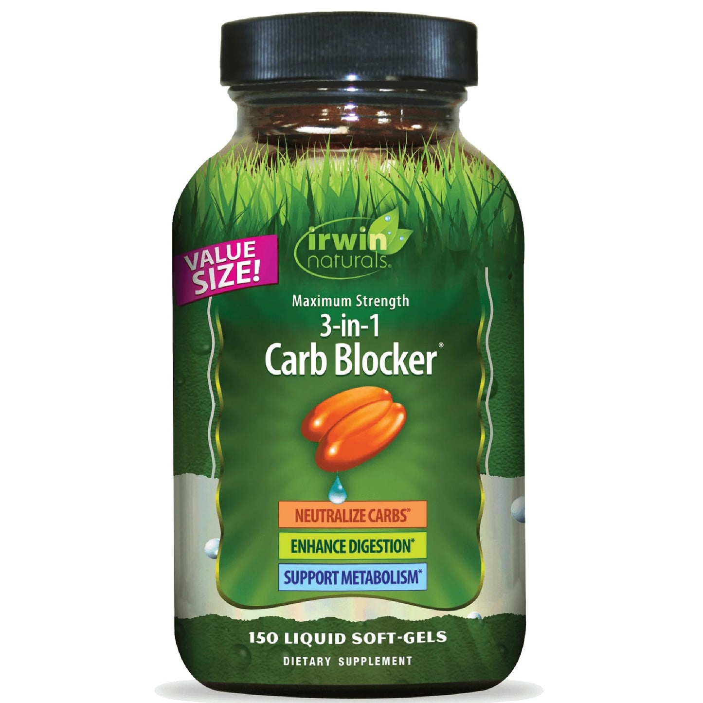 Irwin Naturals Maximum Strength 3-in-1 Carb Blocker 150 Softgels