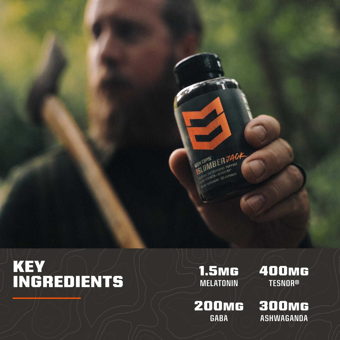 MTN OPS Slumber Jack Men's Sleep & Recovery Supplement Capsules, 90 Count