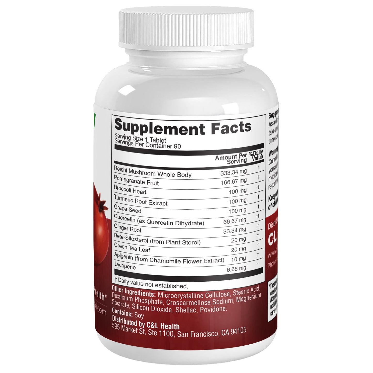 Pomoxi Prostate Health Supplement for Men – 11-Ingredient Natural Blend with Green Tea, Pomegranate, Broccoli & Turmeric – Antioxidant Support for Prostate Wellness, 90 Tablets