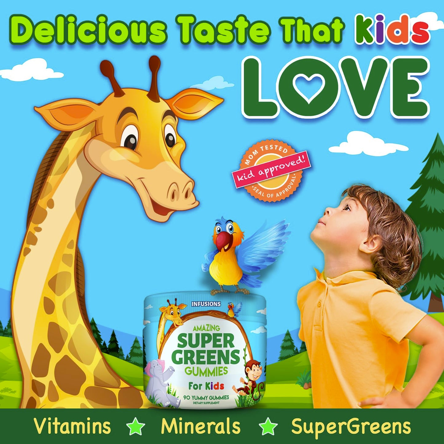 Infusions International Super Green Gummies for Kids 180 Count