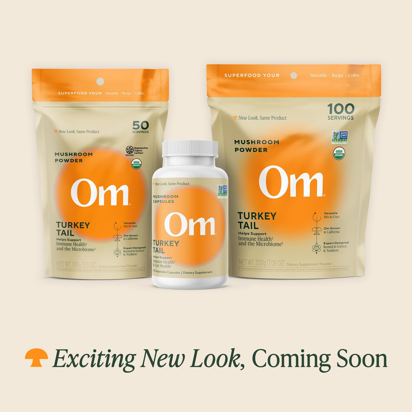 OM MUSHROOM SUPERFOOD Turkey Tail Mushroom Capsules, 90 Capsules