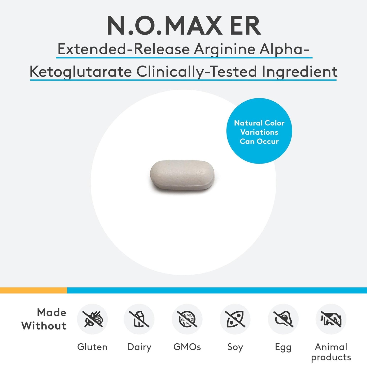 XYMOGEN N.O.max ER Arginine Alpha-Ketoglutarate Extended-Release Nitric Oxide Precursor for Circulatory Health & Muscle Function, 180 Tablets