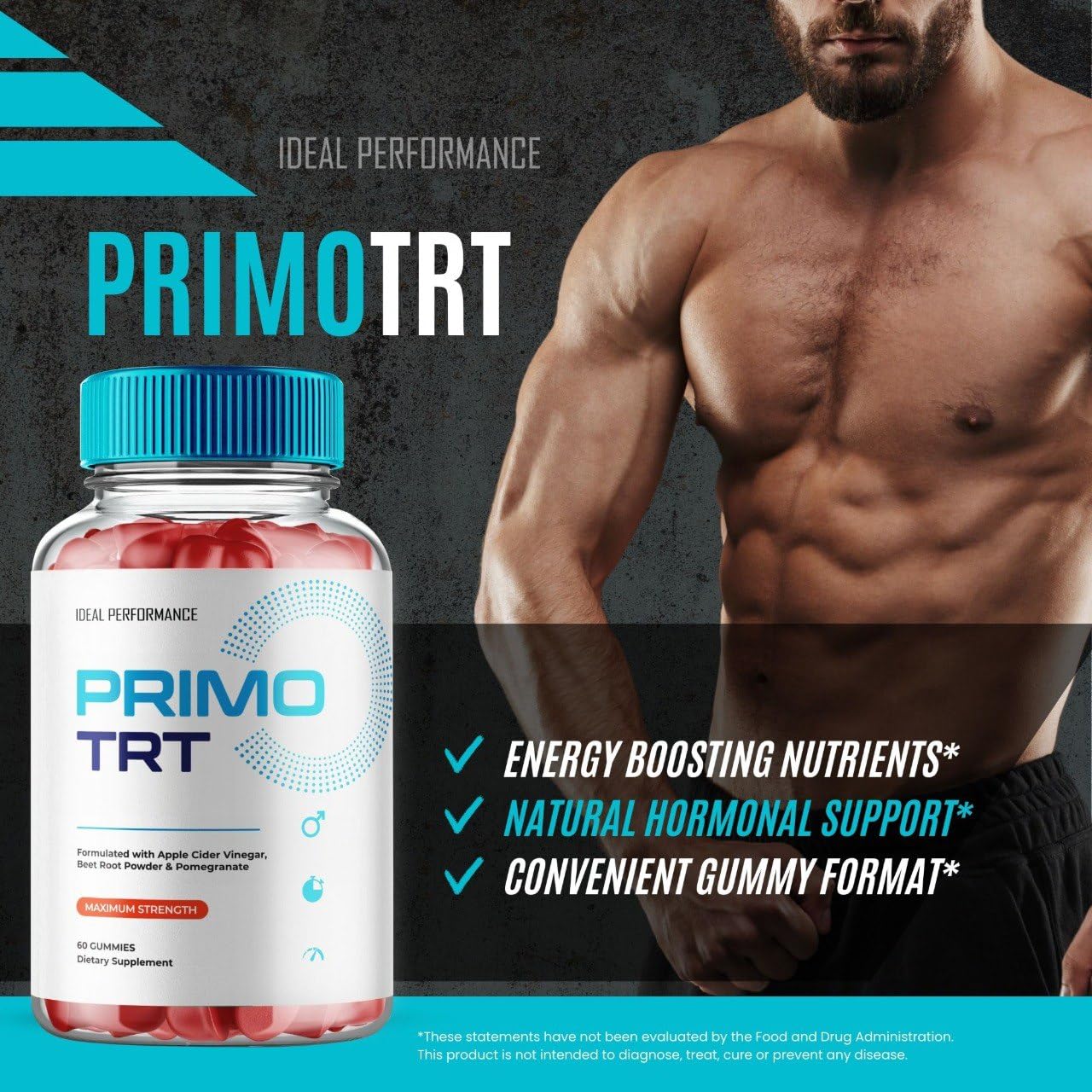 IDEAL PERFORMANCE Primo TRT Gummies Gummy 60 Count