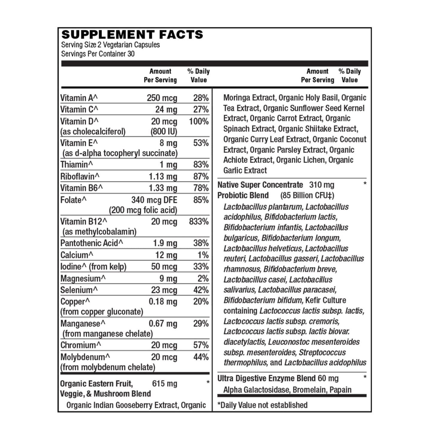 Holly Hill Health Foods Active Women's 50+ 85 Billion Probiotic Formula Capsule 60 Count