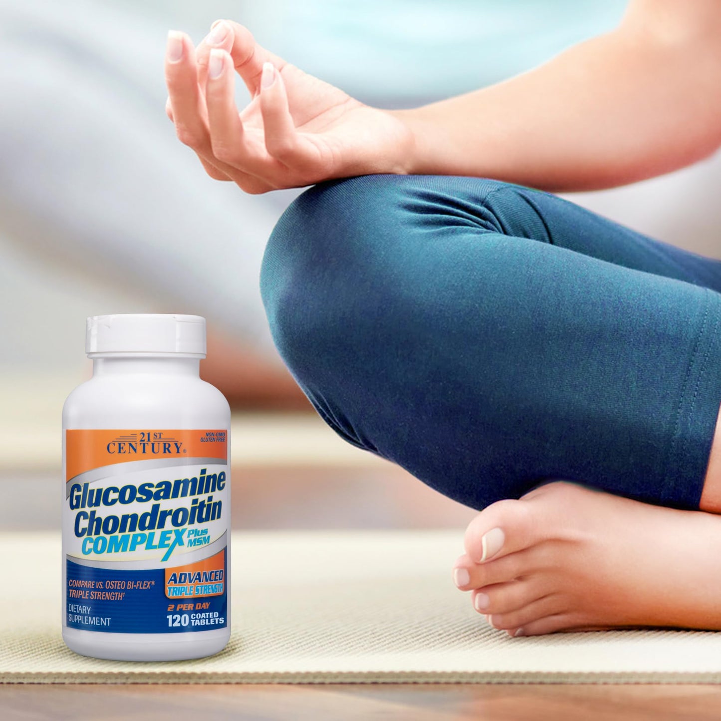 21st Century Glucosamine Chondroitin Complex Plus MSM, Advanced Triple Strength Tablet, 120 Tablets