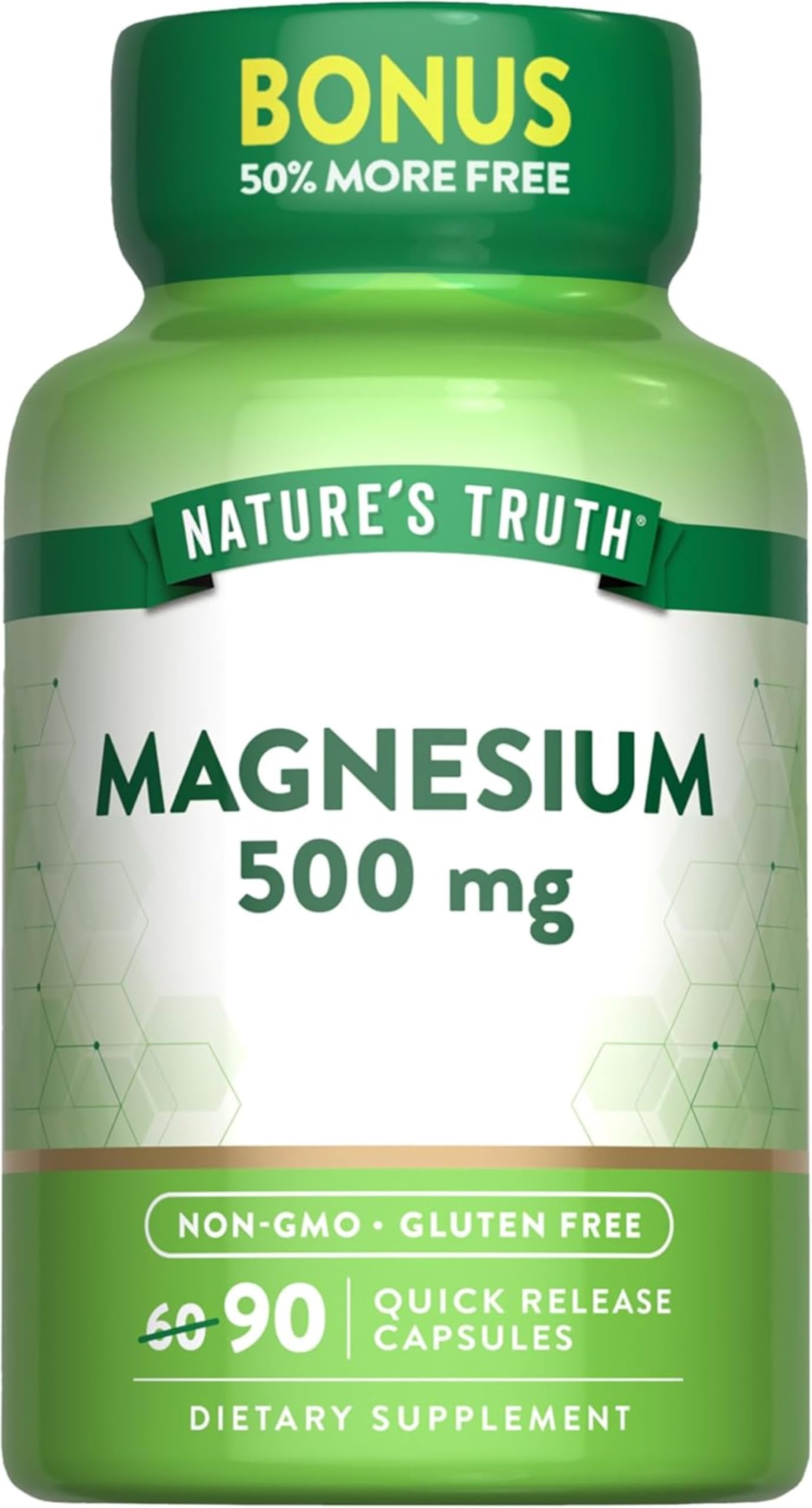 Nature's Truth Magnesium Oxide 500mg Capsules, 180 Count